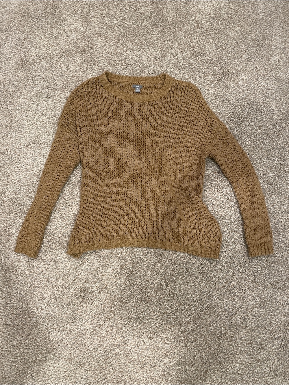 aerie Relaxed Crewneck Sweater in Camel Brown